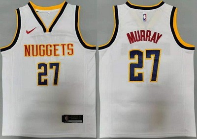 Men's Denver Nuggets #27 Jamal Murray White Icon Swingman Jersey