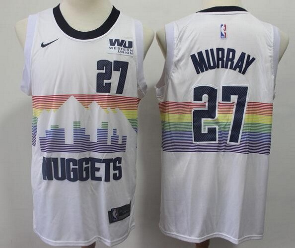Men's Denver Nuggets #27 Jamal Murray White 2018 City Icon Sponsor Swingman Jersey