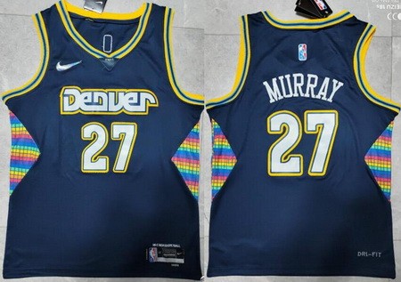 Men's Denver Nuggets #27 Jamal Murray Navy City Diamond 75th Icon Swingman Jersey