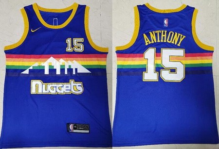 Men's Denver Nuggets #15 Nikola Jokic Blue Throwback Icon Swingman Jersey