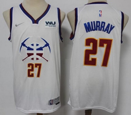 Men's Denver Nuggets #27 Jamal Murray White 2021 Earned Icon Sponsor Swingman Jersey