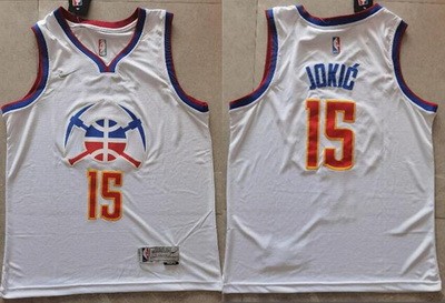 Men's Denver Nuggets #15 Nikola Jokic White 2021 Earned Icon Swingman Jersey