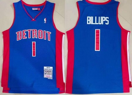 Men's Detroit Pistons #1 Chauncey Billups Blue 2003 Throwback Swingman Jersey