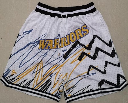 Men's Golden State Warriors White Throwback Just Don Swingman Shorts