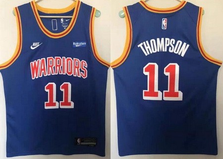 Men's Golden State Warriors #11 Klay Thompson Blue Classic 2021 Icon Sponsor Swingman Jersey