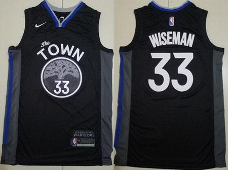 Men's Golden State Warriors #33 James Wiseman Black Icon Sponsor Swingman Jersey