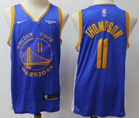 Men's Golden State Warriors #11 Klay Thompson Blue 2019 Icon Sponsor Swingman Jersey