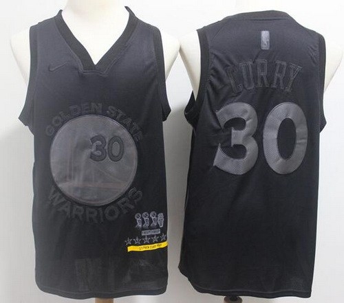 Men's Golden State Warriors #30 Stephen Curry Black MVP Swingman Jersey