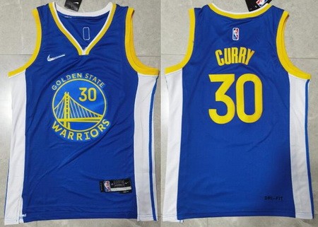 Men's Golden State Warriors #30 Stephen Curry Blue Diamond 75th Icon Swingman Jersey