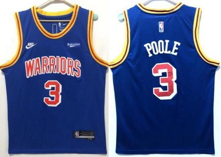 Men's Golden State Warriors #3 Jordan Poole Blue Classic Icon Sponsor Swingman Jersey
