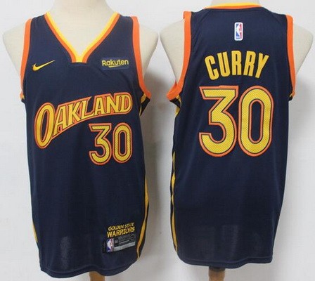Men's Golden State Warriors #30 Stephen Curry Navy 2021 City Icon Sponsor Swingman Jersey