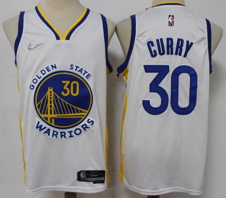 Men's Golden State Warriors #30 Stephen Curry White Diamond 75th Icon Swingman Jersey