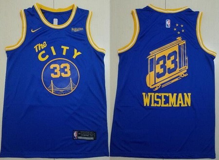 Men's Golden State Warriors #33 James Wiseman Blue Classic Icon Sponsor Swingman Jersey
