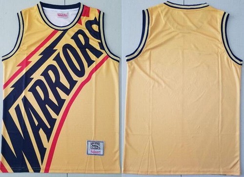 Men's Golden State Warriors Blank Yellow Hollywood Classic Printed Swingman Jersey