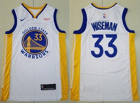 Men's Golden State Warriors #33 James Wiseman White Icon Sponsor Swingman Jersey