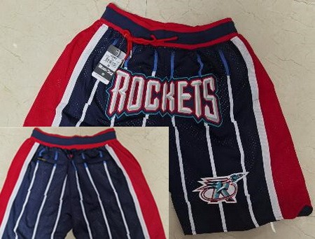 Men's Houston Rockets Black Throwback Just Don Swingman Shorts
