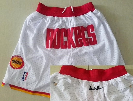 Men's Houston Rockets White Just Don Swingman Shorts