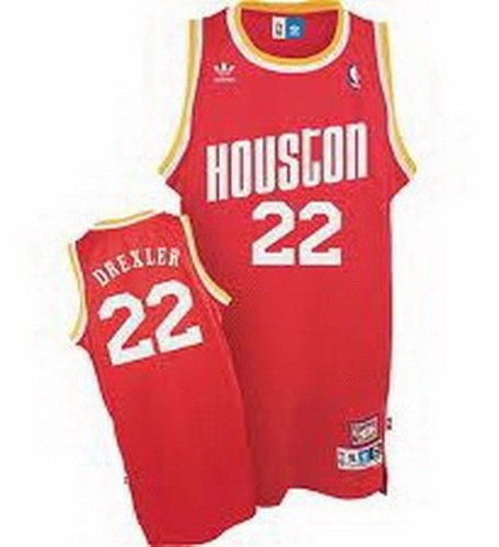 Men's Houston Rockets #22 Clyde Drexler Red Throwback Swingman Jersey