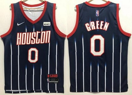 Men's Houston Rockets #0 Jalen Green Navy City Diamond 75th Icon Sponsor Swingman Jersey