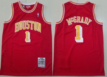 Men's Houston Rockets #1 Tracy Mcgrady Red 2004 Throwback Swingman Jersey
