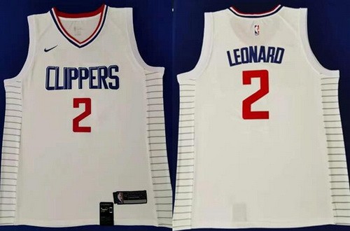 Men's Los Angeles Clippers #2 Kawhi Leonard White Icon Swingman Jersey