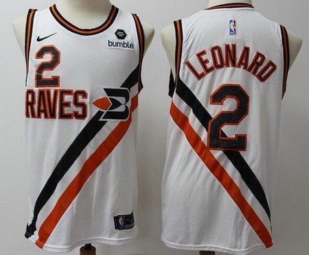 Men's Los Angeles Clippers #2 Kawhi Leonard White Hardwood Classics Finished Icon Sponsor Swingman Jersey