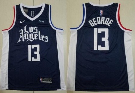 Men's Los Angeles Clippers #13 Paul George Black 2021 City Icon Sponsor Swingman Jersey