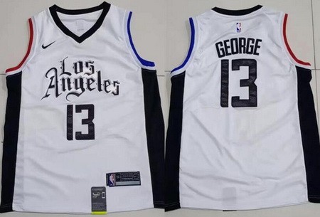 Men's Los Angeles Clippers #13 Paul George White Latin Night Icon Swingman Jersey
