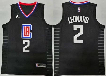 Men's Los Angeles Clippers #2 Kawhi Leonard Black Statement Icon Swingman Jersey