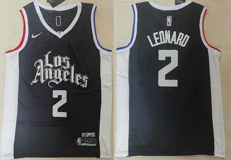 Men's Los Angeles Clippers #2 Kawhi Leonard Black 2021 City Icon Swingman Jersey