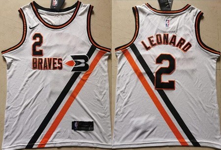 Men's Los Angeles Clippers #2 Kawhi Leonard White Hardwood Classics Finished Icon Swingman Jersey