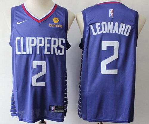 Men's Los Angeles Clippers #2 Kawhi Leonard Blue Icon Sponsor Swingman Jersey
