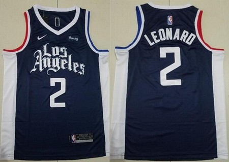 Men's Los Angeles Clippers #2 Kawhi Leonard Black 2021 City Icon Sponsor Swingman Jersey