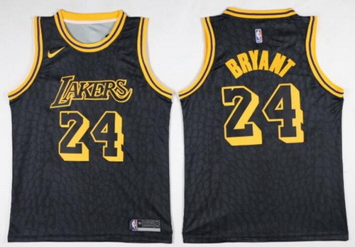 Men's Los Angeles Lakers #24 Kobe Bryant Black City Icon Swingman Jersey