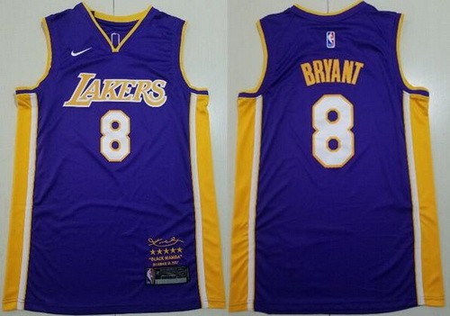 Men's Los Angeles Lakers #8 Kobe Bryant Purple Retire Limited Swingman Jersey