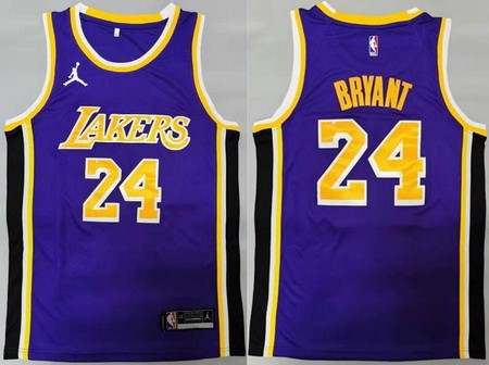 Men's Los Angeles Lakers #24 Kobe Bryant Purple Statement Icon Swingman Jersey