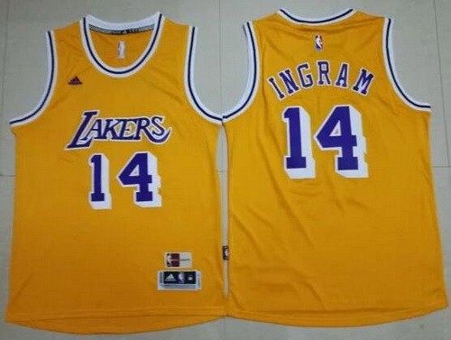 Men's Los Angeles Lakers #14 Brandon Ingram Yellow Hollywood Classic Swingman Jersey