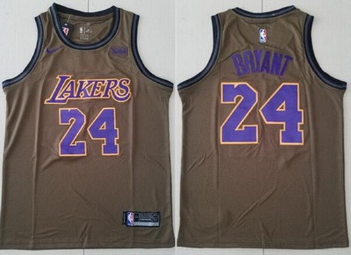 Men's Los Angeles Lakers #24 Kobe Bryant Brown Icon Sponsor Swingman Jersey