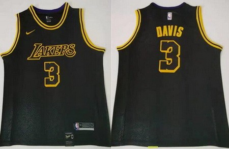 Men's Los Angeles Lakers #3 Anthony Davis Black City Icon Swingman Jersey