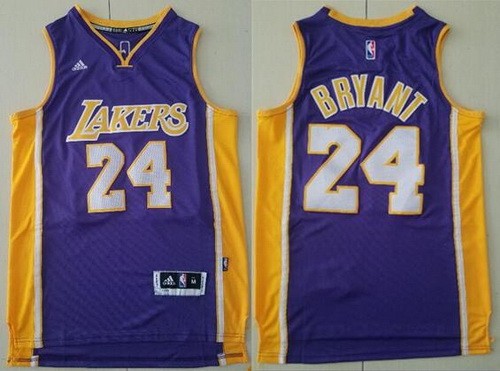 Men's Los Angeles Lakers #24 Kobe Bryant Purple Adidas Swingman Jersey