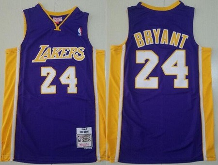 Men's Los Angeles Lakers #24 Kobe Bryant Purple 2006 Throwback Swingman Jersey