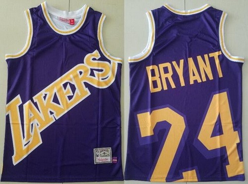 Men's Los Angeles Lakers #24 Kobe Bryant Purple Hollywood Classic Printed Jersey