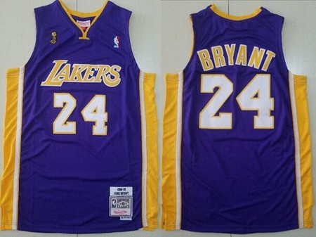Men's Los Angeles Lakers #24 Kobe Bryant Purple 2009 Champions Swingman Jersey