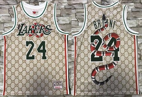 Men's Los Angeles Lakers #24 Kobe Bryant Gray Mamba Hollywood Classic Printed Jersey