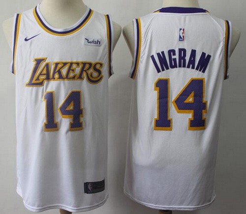 Men's Los Angeles Lakers #14 Brandon Ingram White Icon Sponsor Swingman Jersey