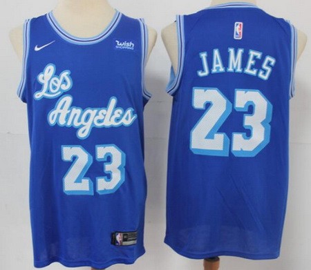 Men's Los Angeles Lakers #23 LeBron James Blue Classic Icon Sponsor Swingman Jersey