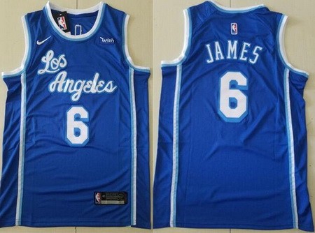 Men's Los Angeles Lakers #6 LeBron James Blue Classic Icon Sponsor Swingman Jersey
