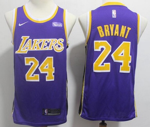 Men's Los Angeles Lakers #24 Kobe Bryant Purple Icon Sponsor Swingman Jersey