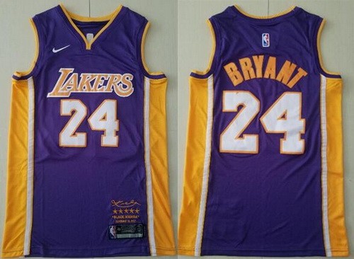 Men's Los Angeles Lakers #24 Kobe Bryant Purple Retire Limited Swingman Jersey