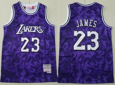 Men's Los Angeles Lakers #23 LeBron James Purple Constellation Swingman Jersey